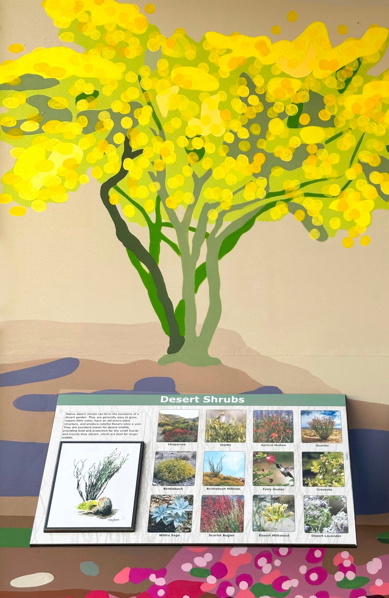 2garden sign showing mural above