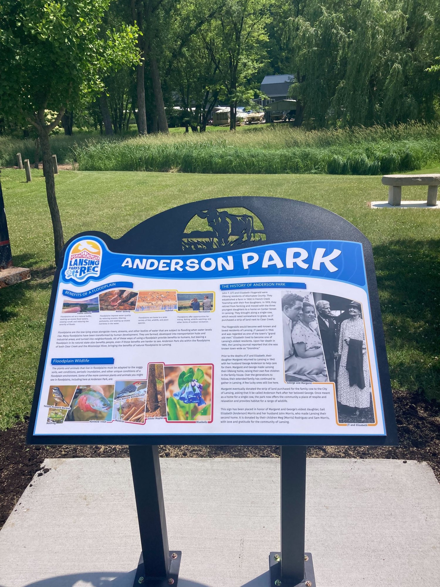 Double Pedestal Interpretive Sign