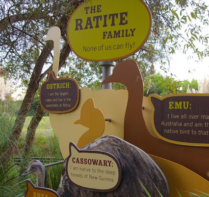 Zoo Outdoor Bird Exhibit Sign