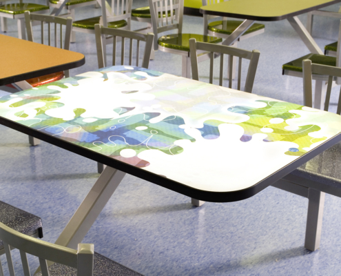 Close Up of Table Laminate at Union Hill High School