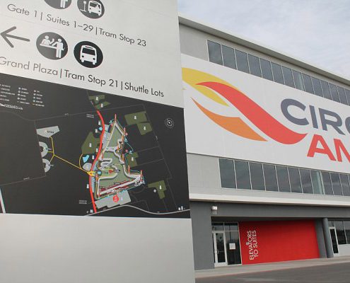 Large Outdoor Wayfinding Sign at Circuit of the Americas
