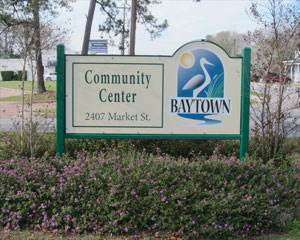 Community Center Wayfinding Sign at Baytown
