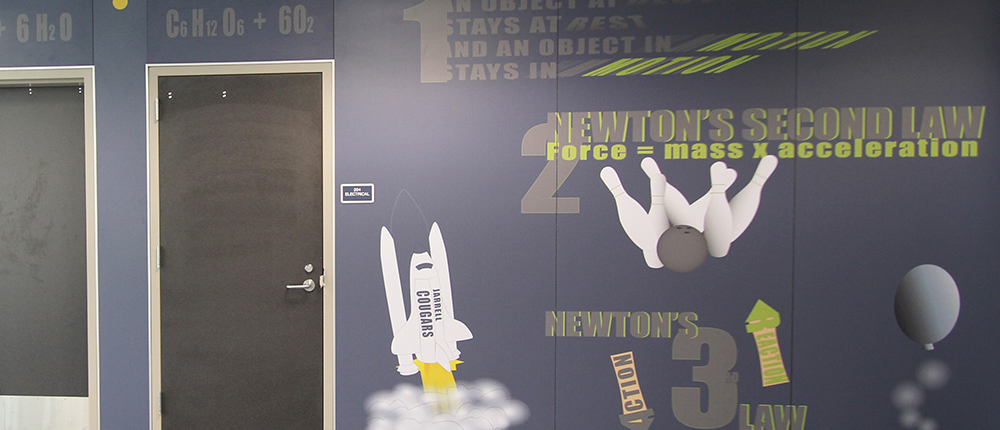 Indoor Laminate Wall Graphic at Jarrell Middle School