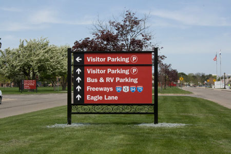 Custom Wayfinding Sign at Henry Ford Museum - Public Spaces