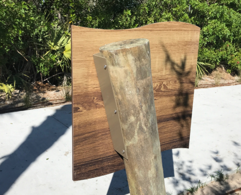 Florida Beach Resort back of shaped intepretive panel