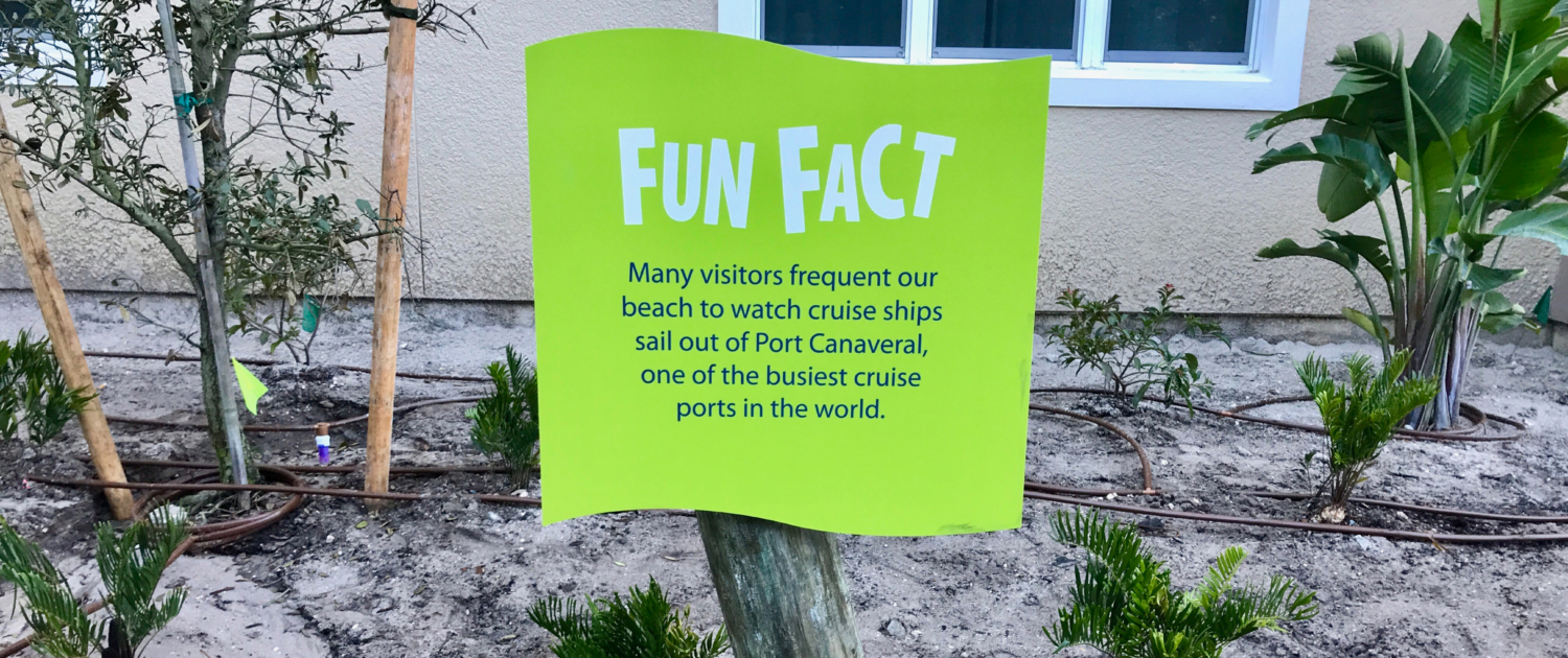 Florida Beach Resort shaped intepretive panel