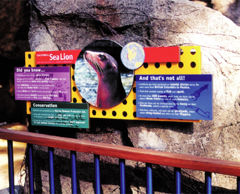 Winnick Zoo Sea Lion identity and interpretive sign